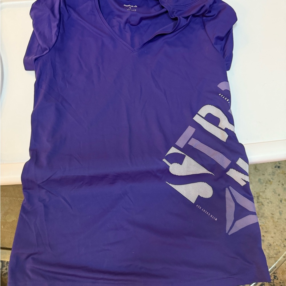 Purple V-Neck Reebok crossfit t